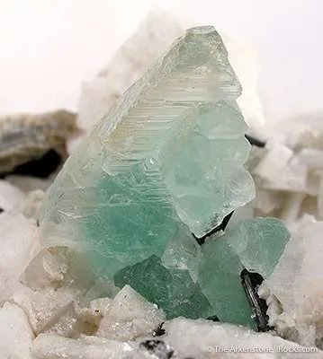 Fluorite With Schorl on Feldspar image