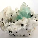 Fluorite With Schorl on Feldspar - image 4