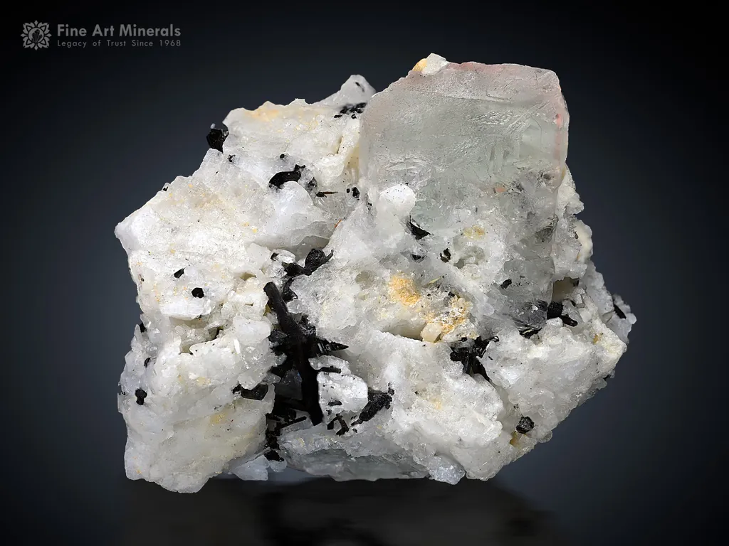 Fluorite with Schorl on Matrix from Nagar Pakistan image