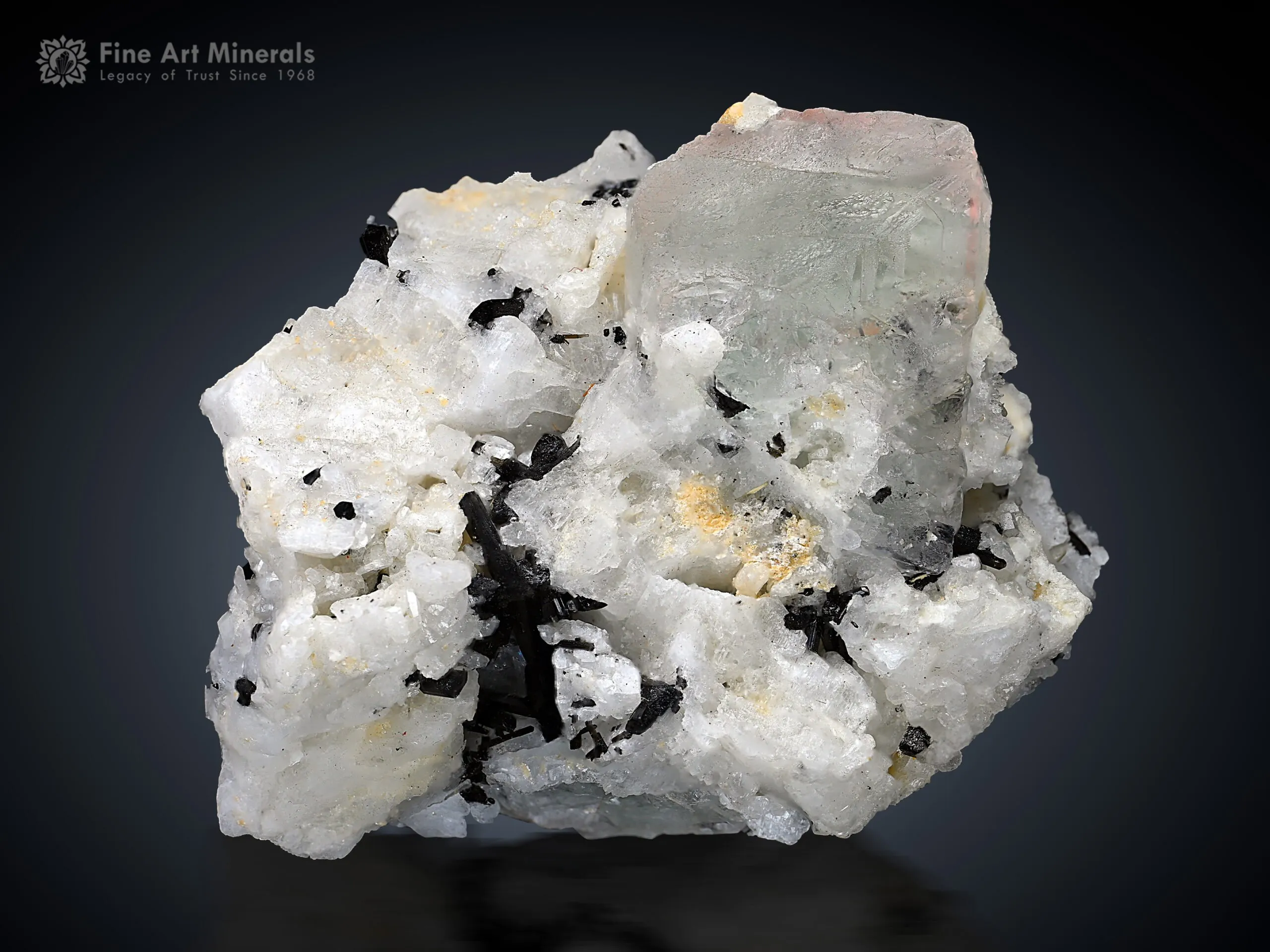 Fluorite with Schorl on Matrix from Nagar Pakistan - image 1