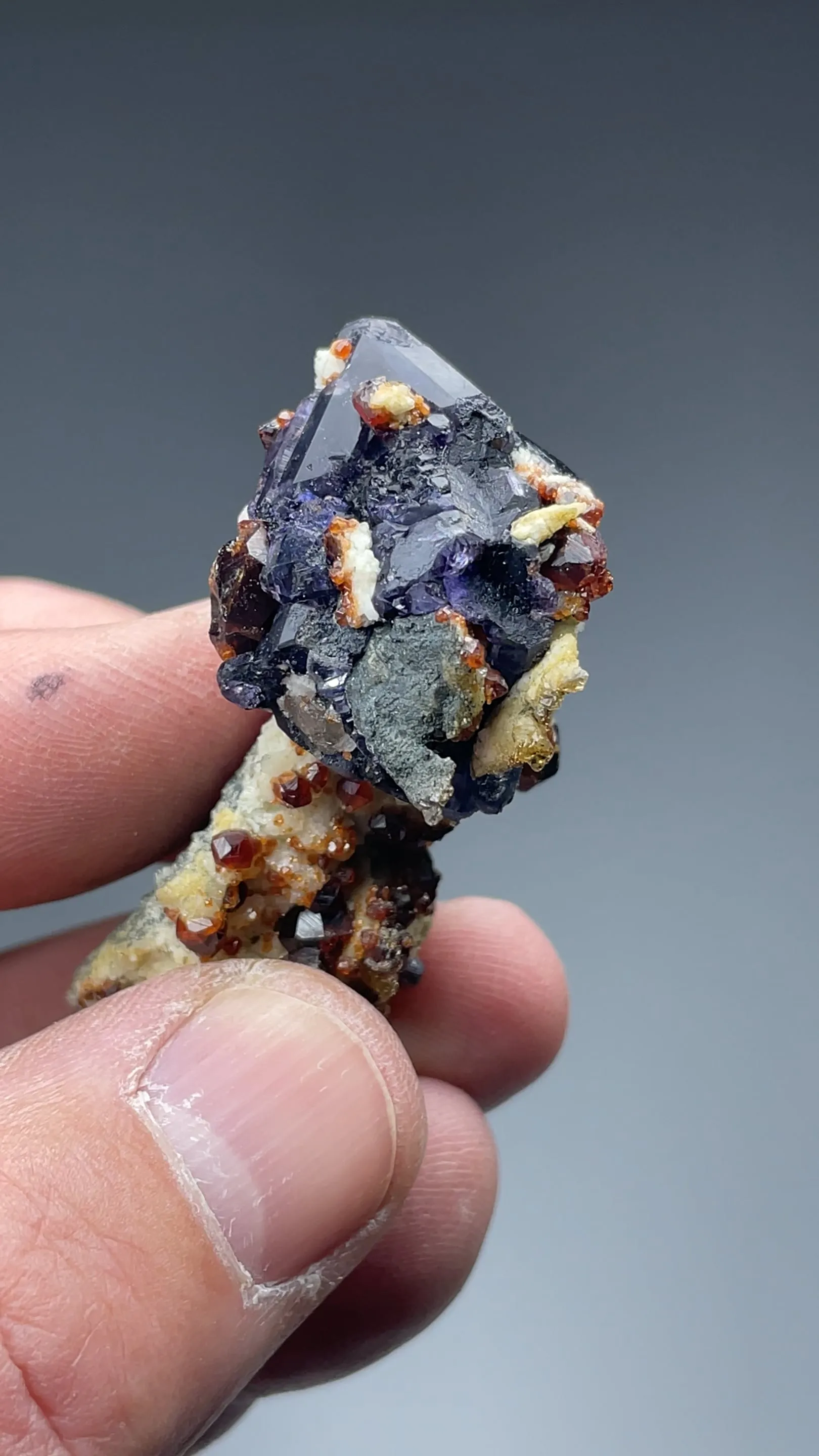 Fluorite with Spessartine - image 2