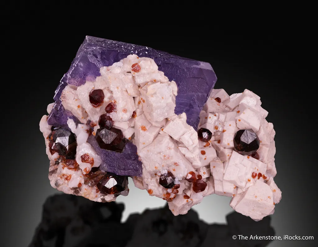Fluorite with Spessartine and Albite - image 3