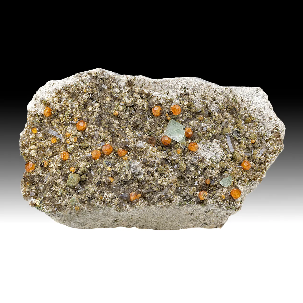 Fluorite with Spessartine, Quartz - image 1