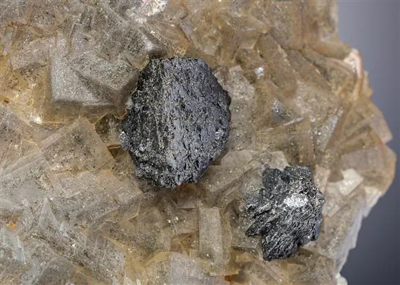 Fluorite with Sphalerite and Pyrite inclusions image