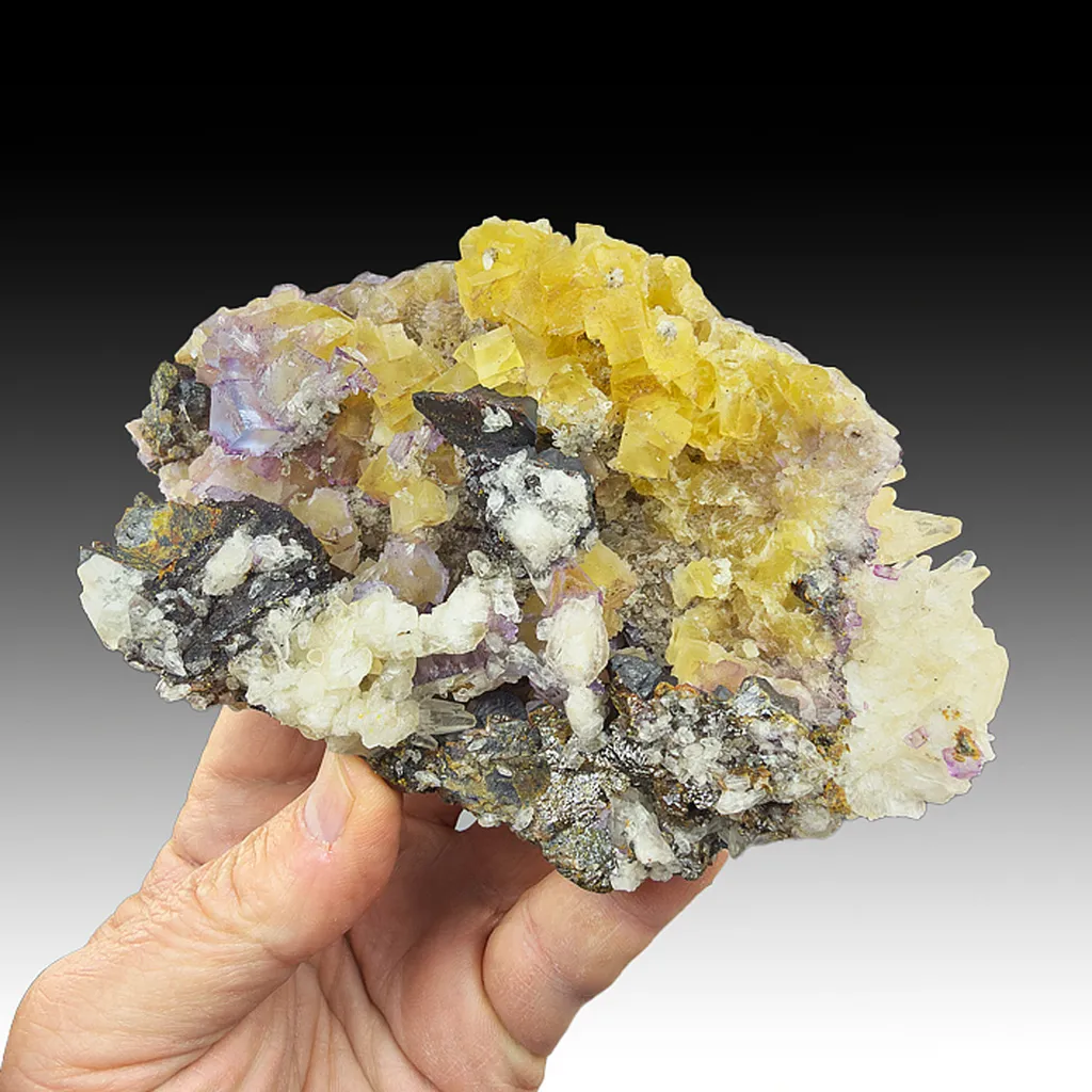 Fluorite with Sphalerite, Calcite image