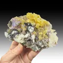 Fluorite with Sphalerite, Calcite - image 1