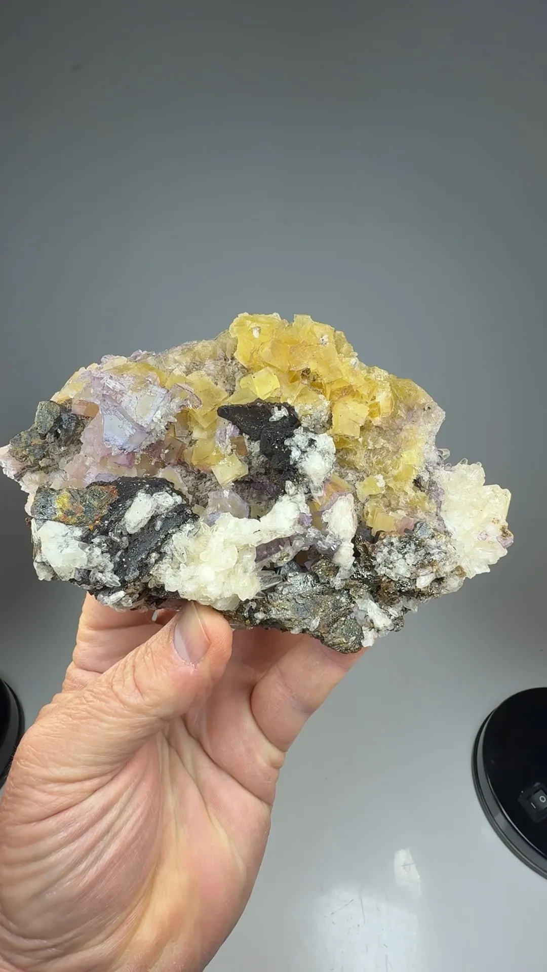 Fluorite with Sphalerite, Calcite - image 2