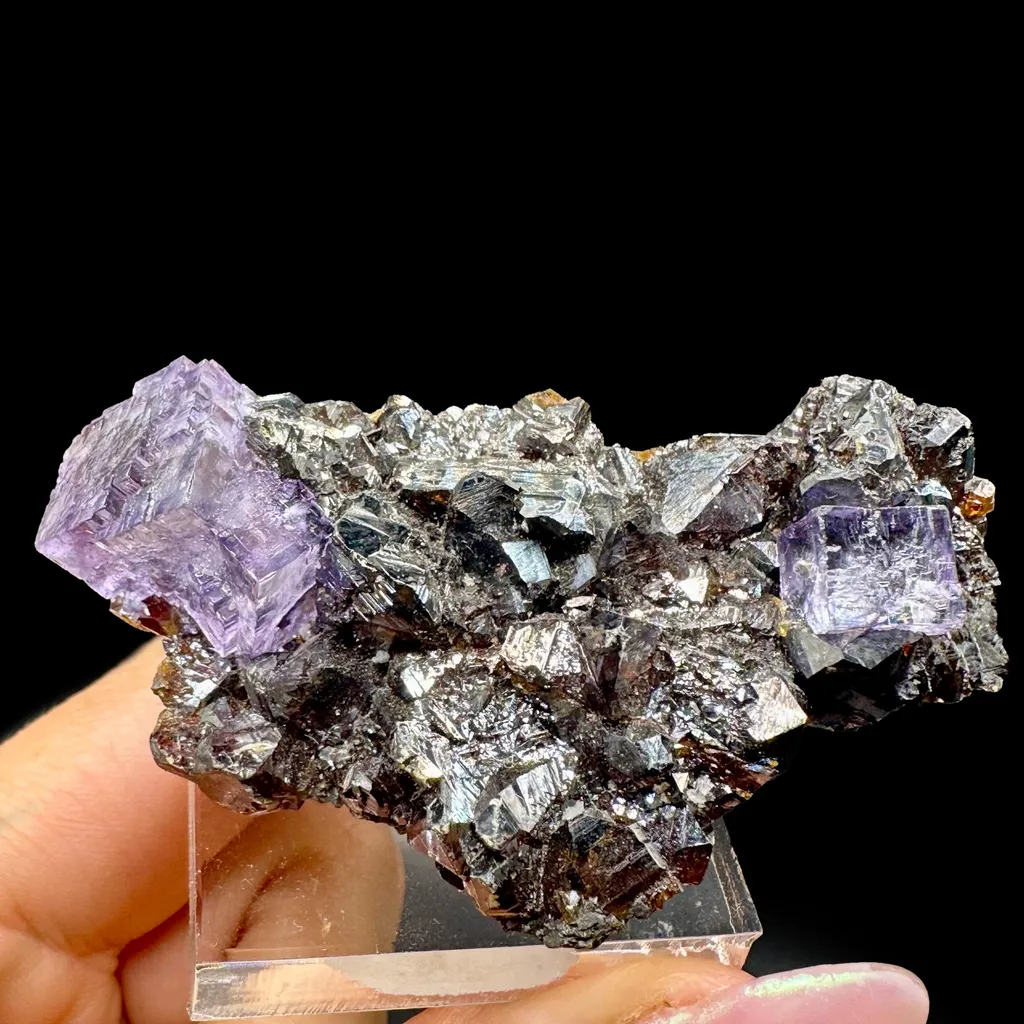 Fluorite With Sphalerite  Natural Mineral Specimen image