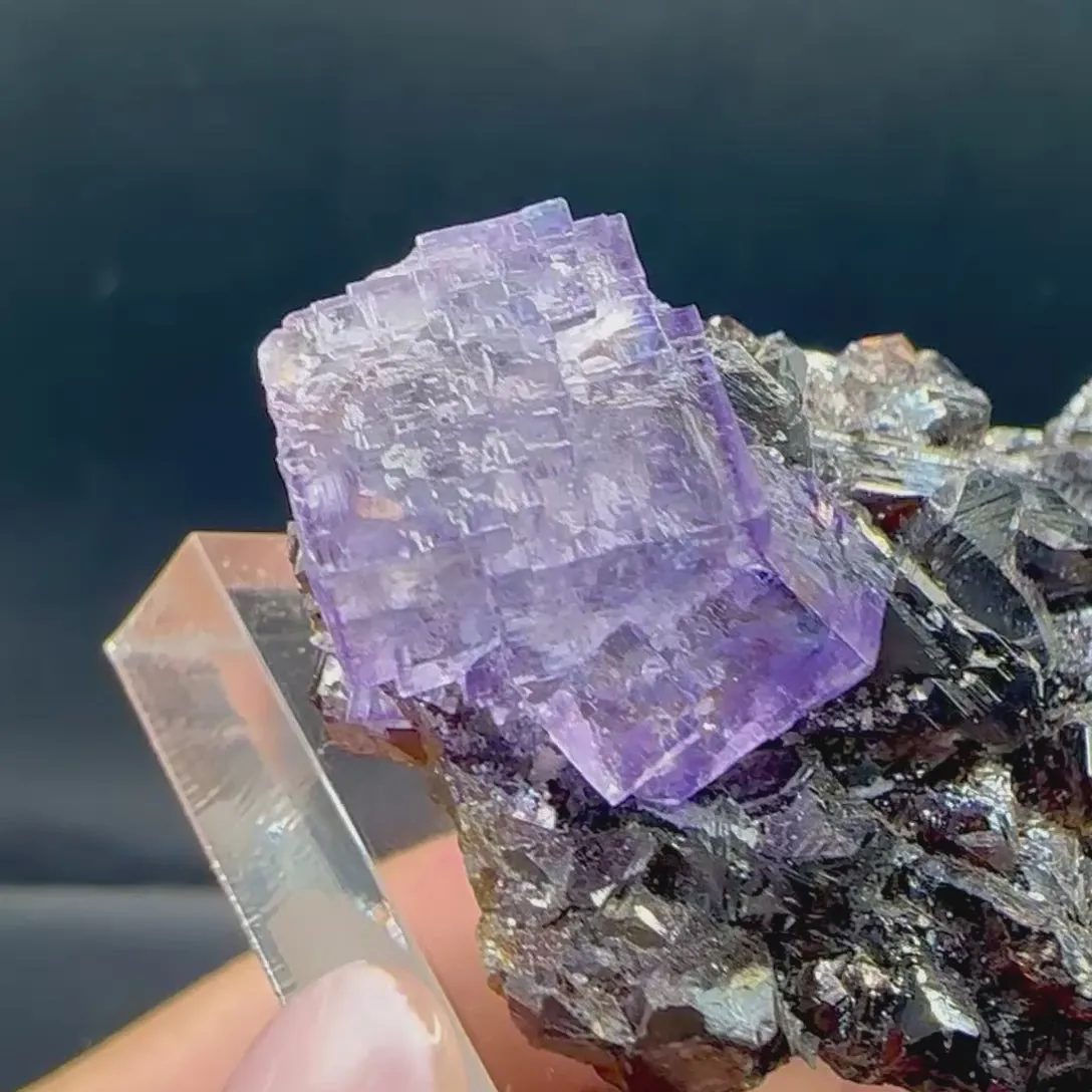 Fluorite With Sphalerite  Natural Mineral Specimen - image 6