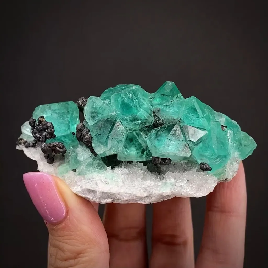 Fluorite with Sphalerite on matrix image