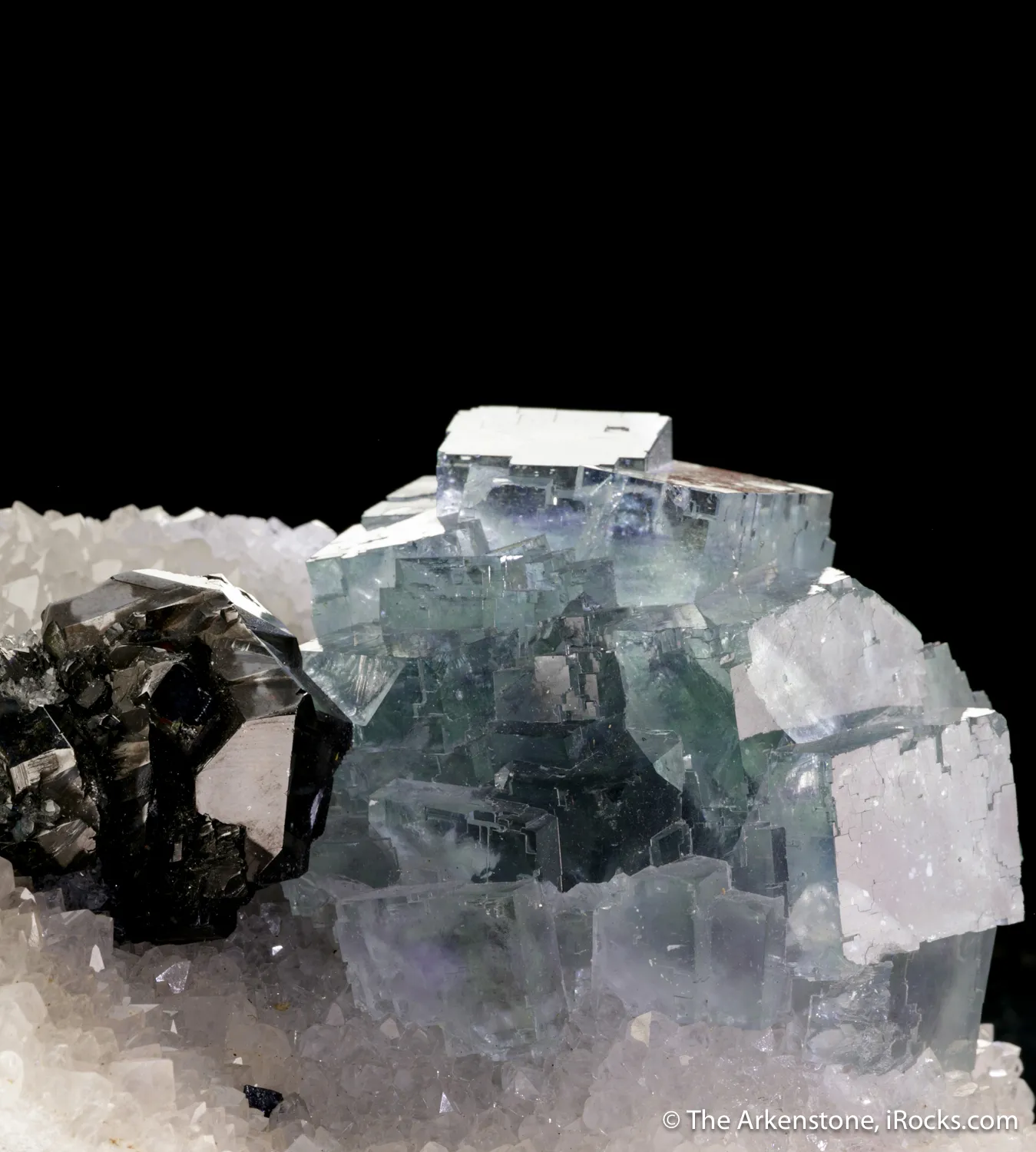 Fluorite with Sphalerite, on Quartz - image 4