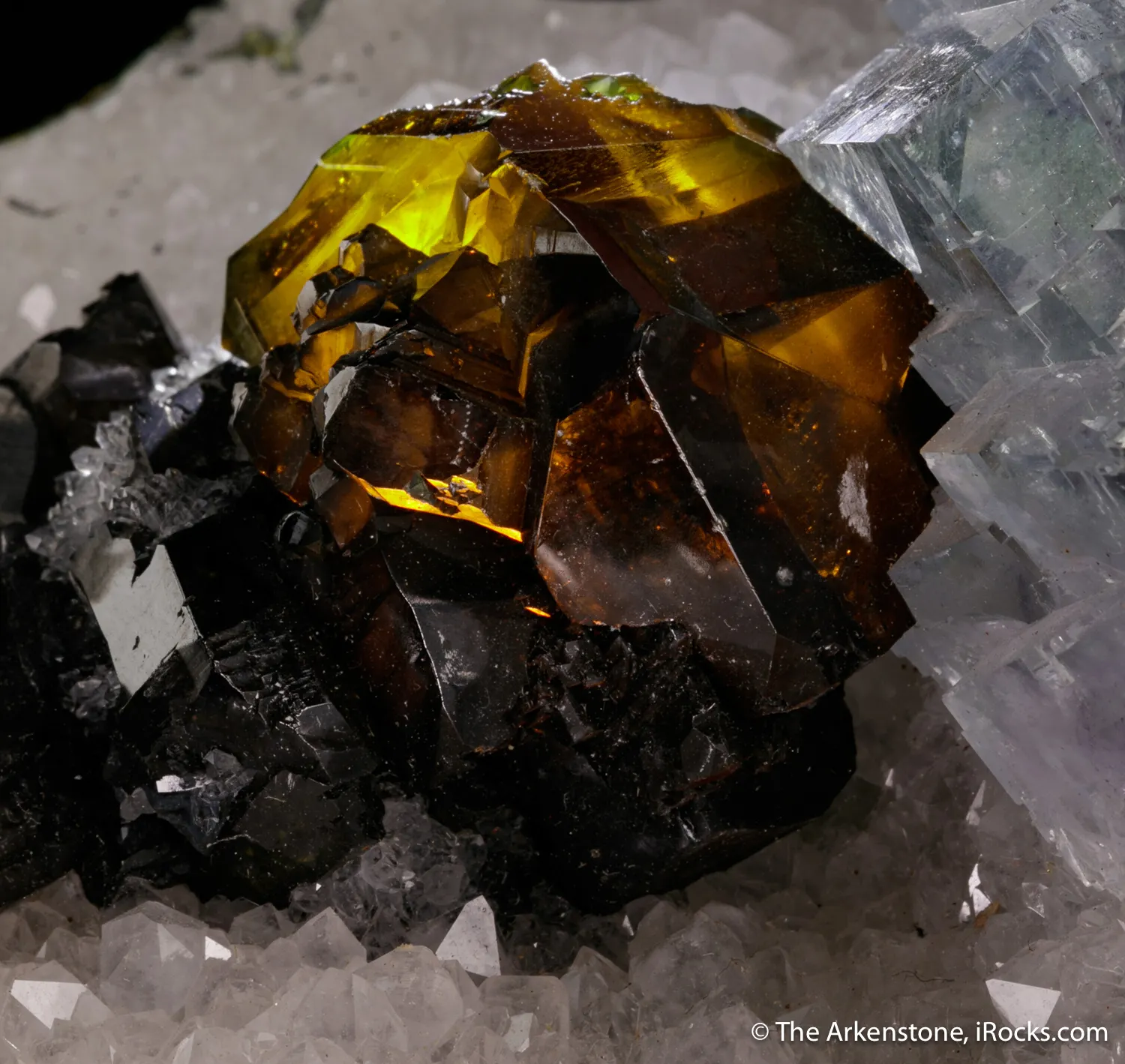 Fluorite with Sphalerite, on Quartz - image 6