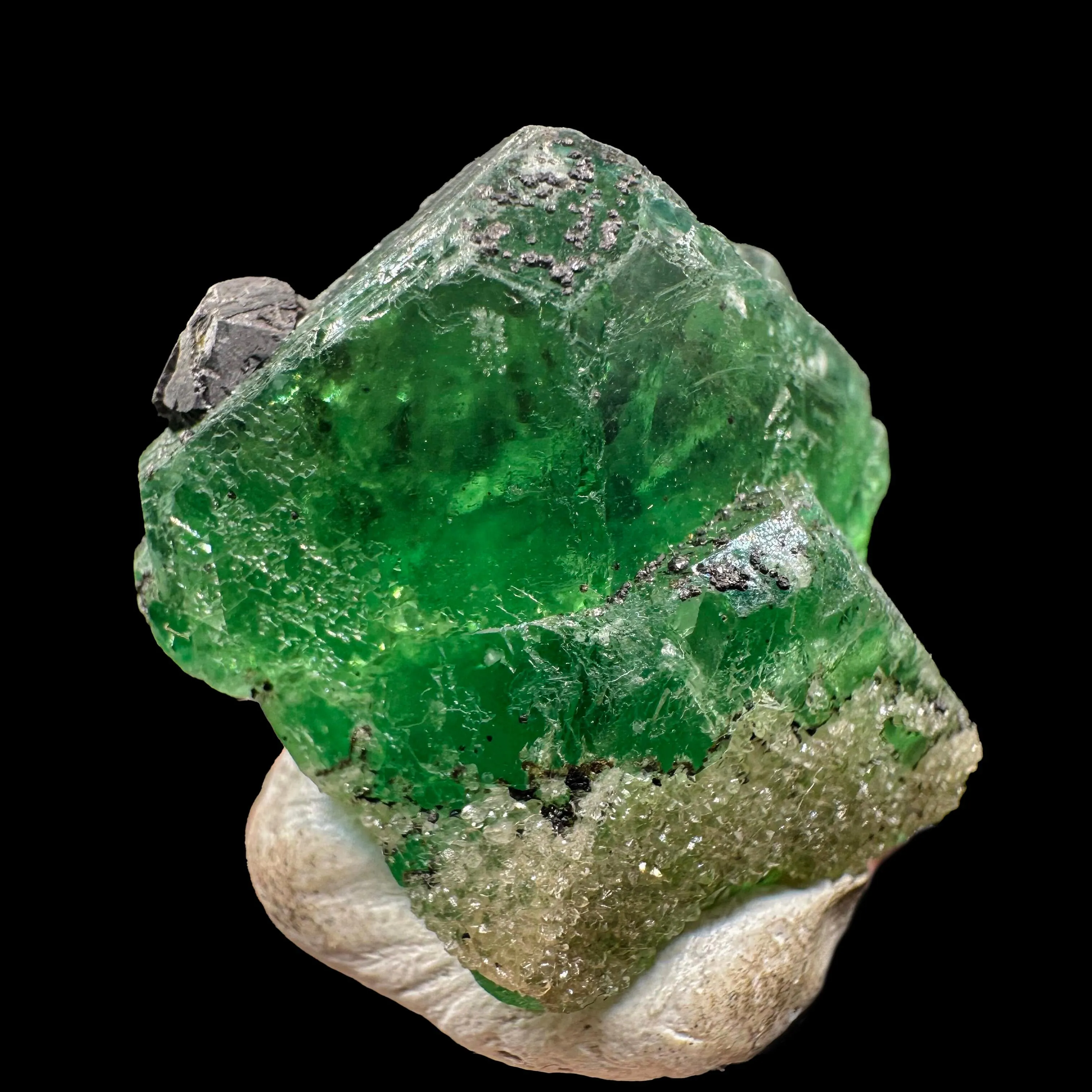 Fluorite With Tourmaline Natural Mineral Specimen - image 3