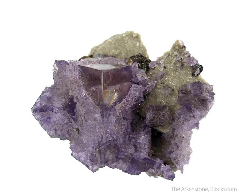 Fluorite with unusual corner pattern and Sphalerite - image 2