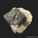 Foliated Zincite on Calcite (fl), with Willemite (fl) - image 1