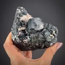 Franklinite (TL) with Calcite - image 1