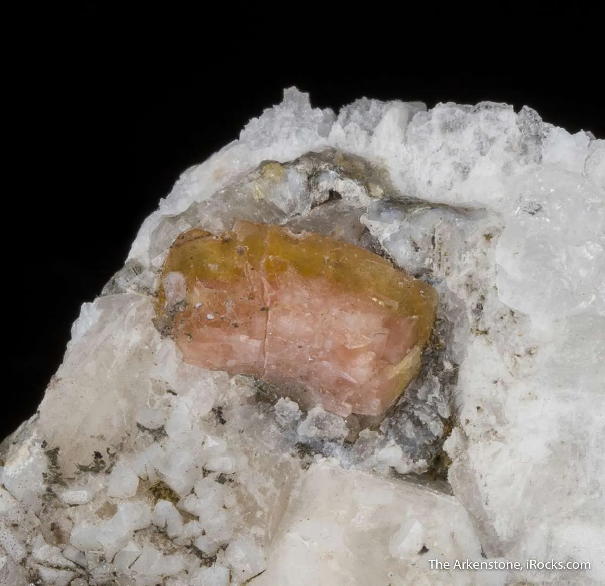 Fresnoite on Analcime - image 1