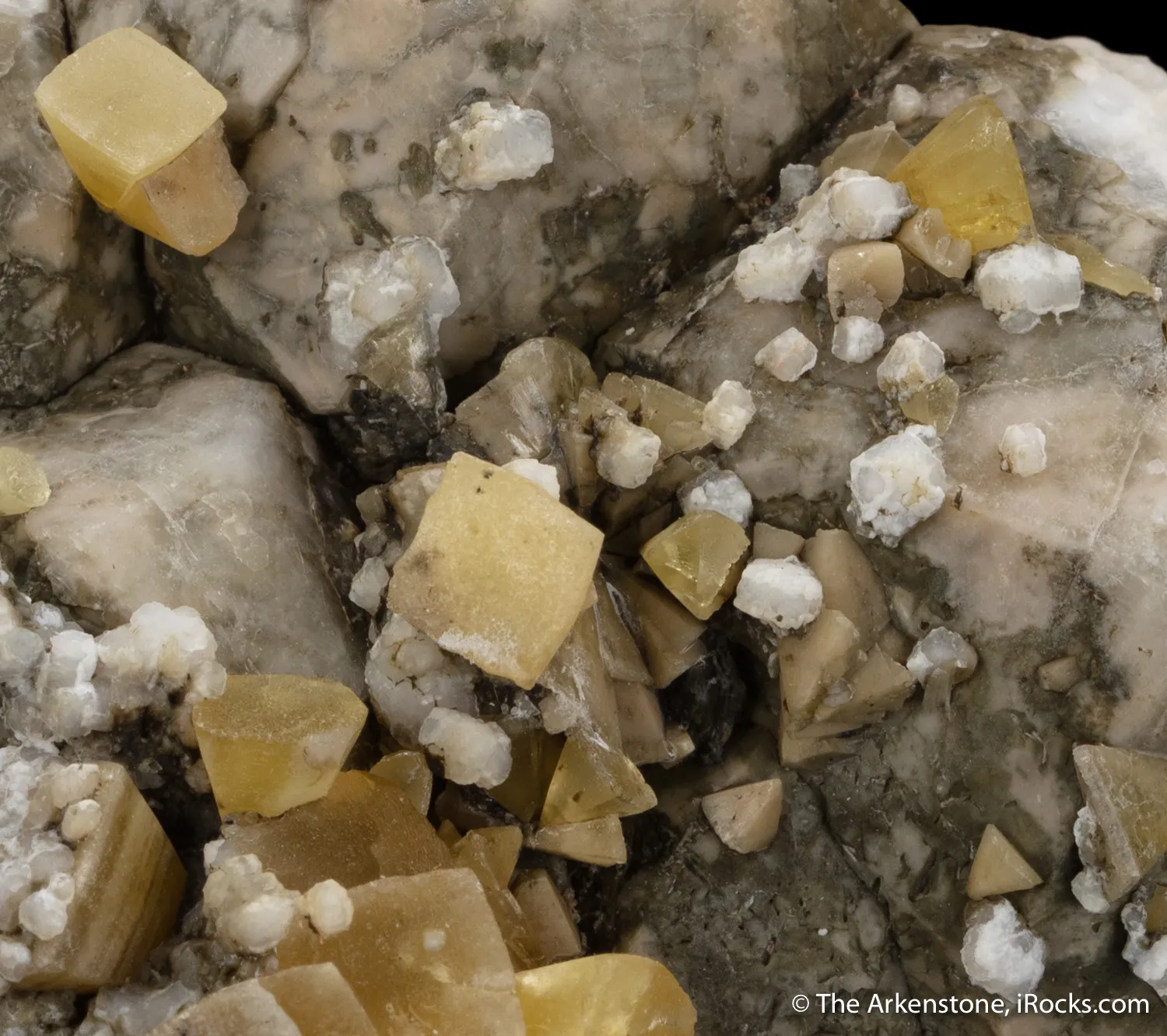 Fresnoite on Analcime - image 2