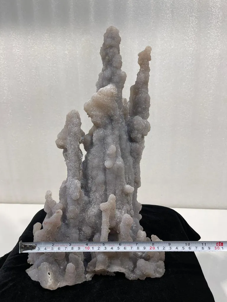 Fully Sparkling Chalcedony Stalactite Standing Specimen