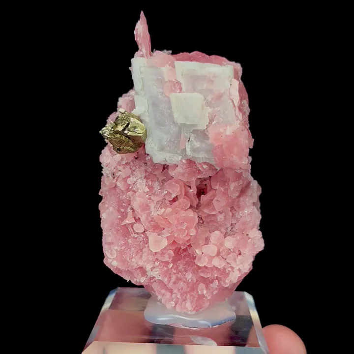 G-Natural Rhodochrosite Barite and Pyrite Mineral Specimen,High Quality Specimen:GUANGXI,China (40*25*60mm) image