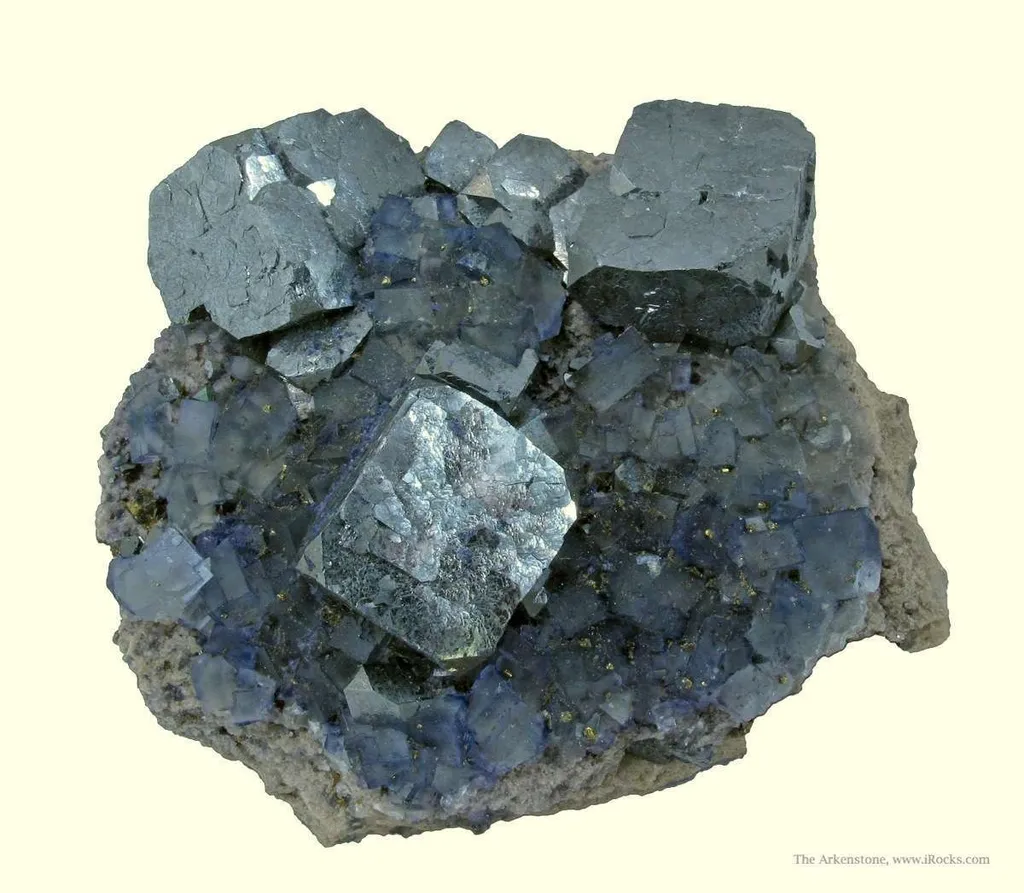 Galena and Fluorite on Sphalerite, With Pyrite - image 2