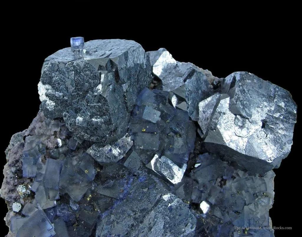 Galena and Fluorite on Sphalerite, With Pyrite image