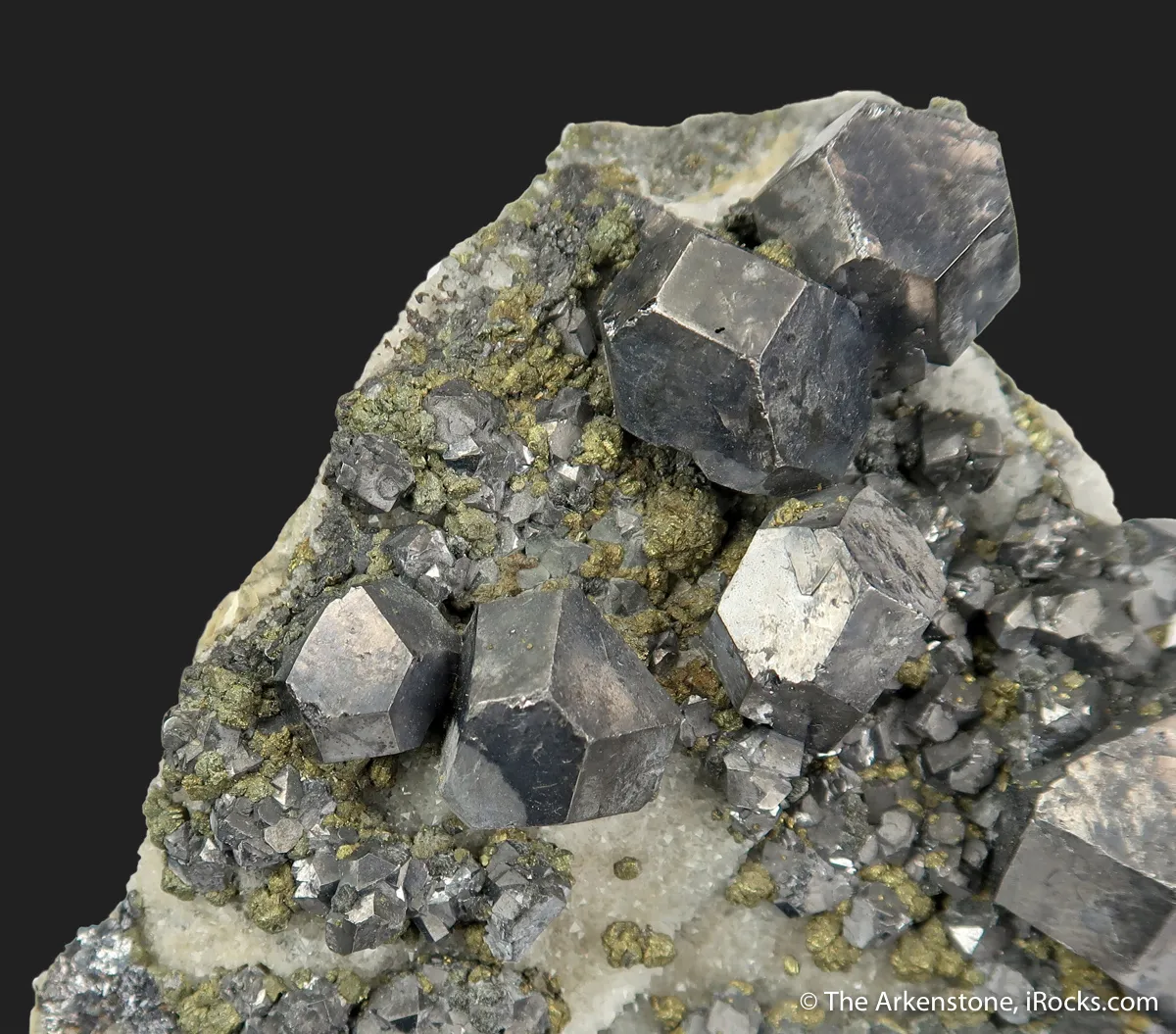 Galena and Marcasite, on Quartz - image 1