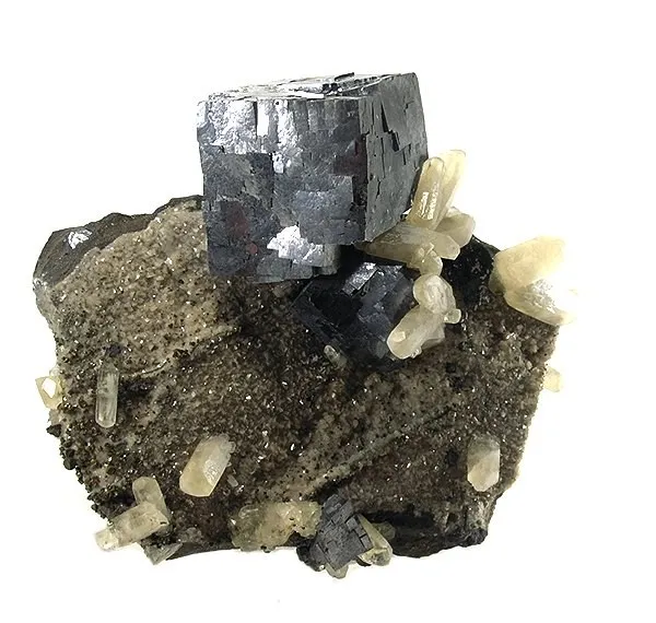 Galena, Calcite image