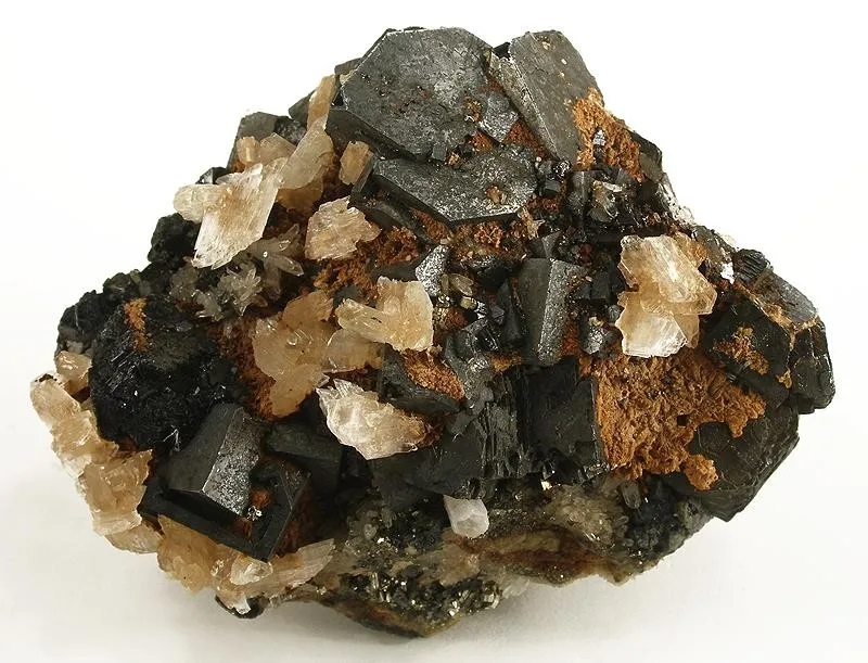 Galena, Gypsum (Var: Selenite) image
