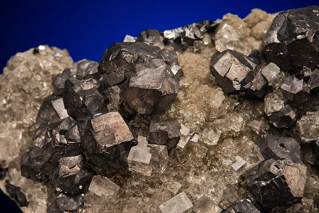 Galena on Fluorite and Quartz - image 2