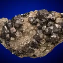 Galena on Fluorite and Quartz - image 1
