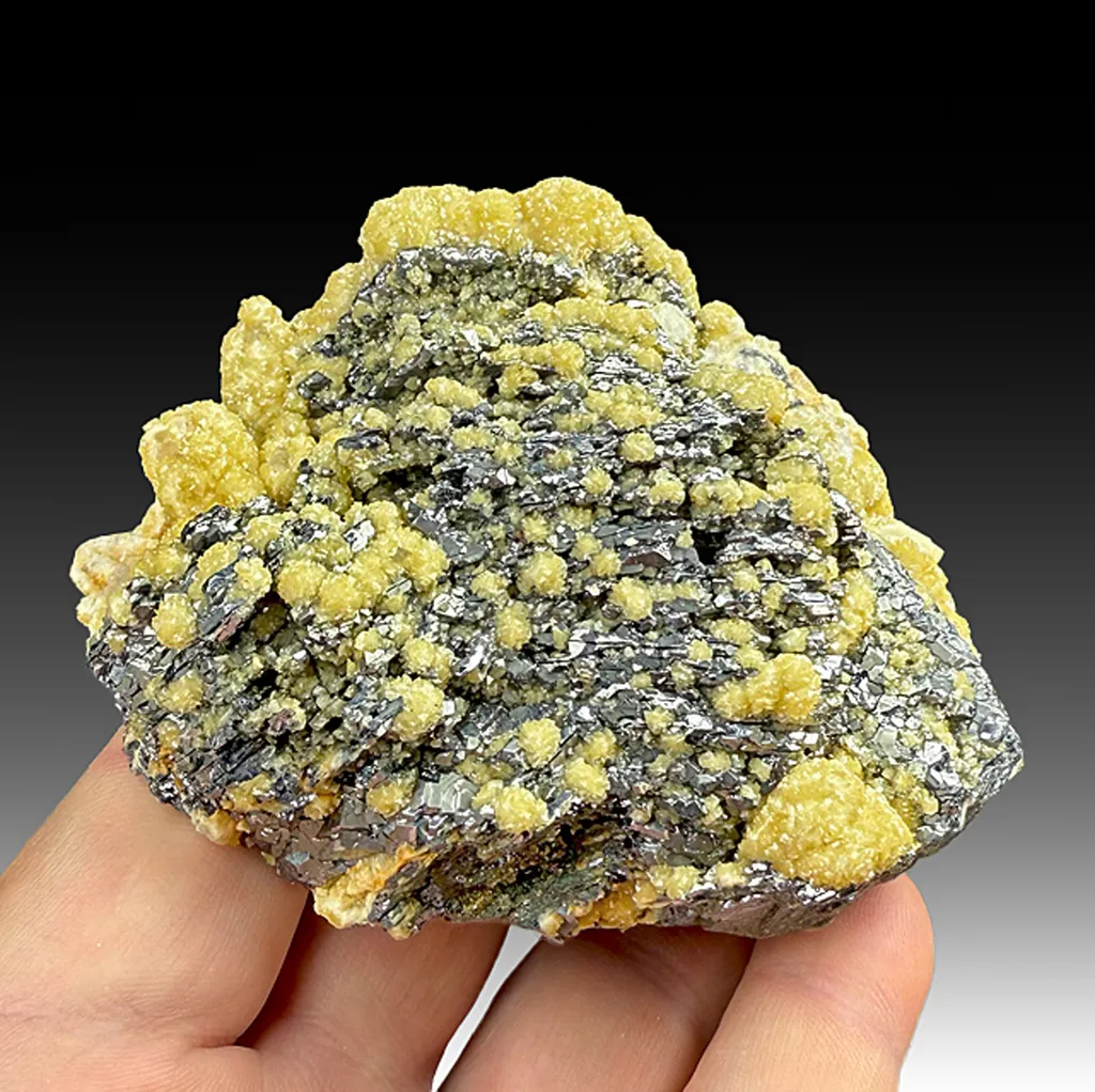 Galena on Pyrite after Pyrrhtotite with Calcite image