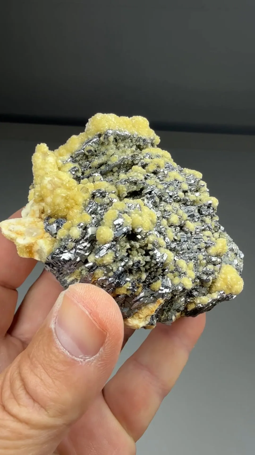 Galena on Pyrite after Pyrrhtotite with Calcite - image 2