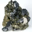 Galena on Pyrite With Calcite - image 1