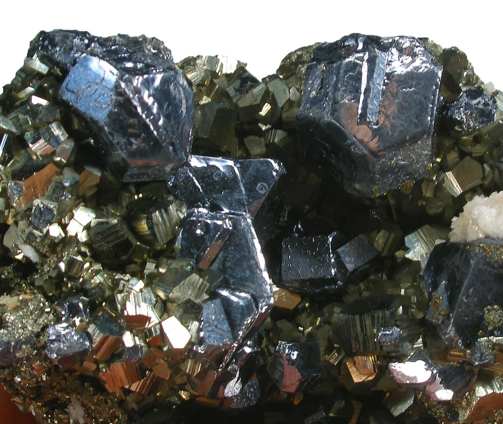 Galena on Pyrite With Calcite - image 2
