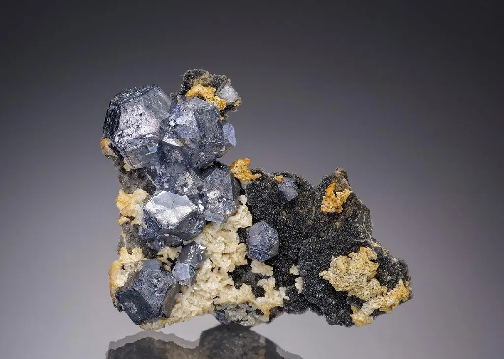 Galena on Quartz with Dolomite image