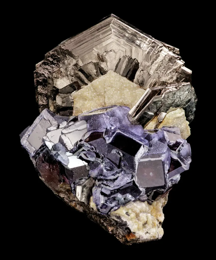 Galena, Pyrrhotite, Fluorite, Muscovite image