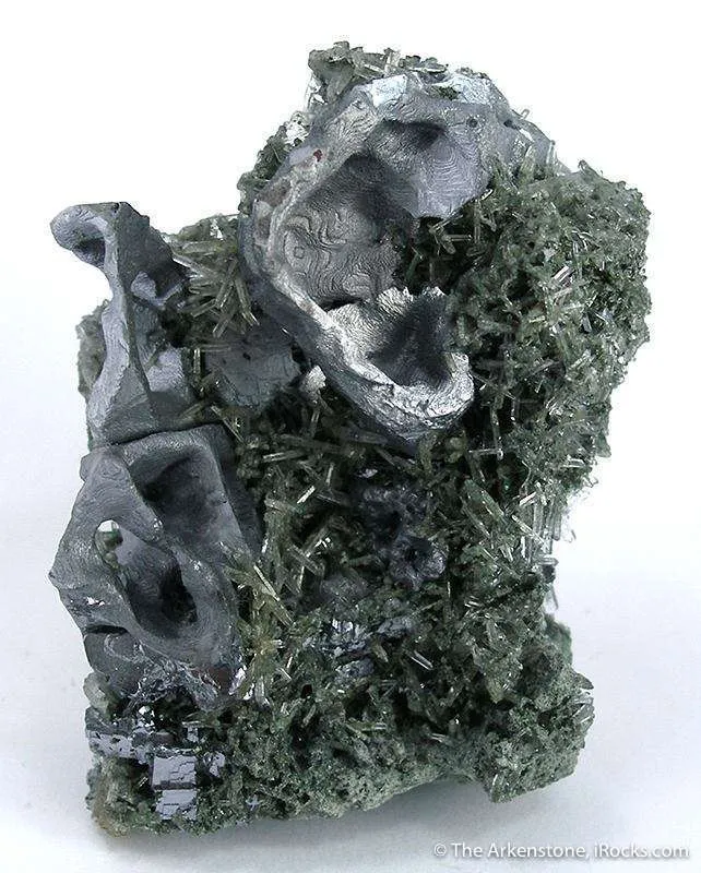 Galena (Skeletal) on Chlorite-Included Quartz image