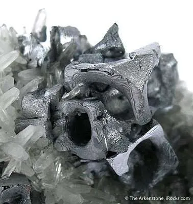 Galena (Skeletal) on Quartz - image 3