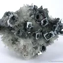 Galena (Skeletal) on Quartz - image 1