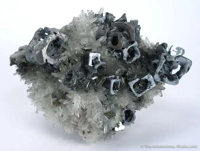 Galena (Skeletal) on Quartz - image 1