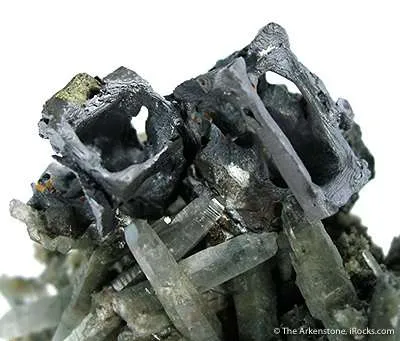 Galena (Skeletal) on Quartz - image 2
