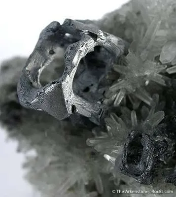 Galena (Skeletal) on Quartz - image 4
