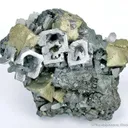 Galena (Skeletal) With Chalcopyrite on Sphalerite - image 1