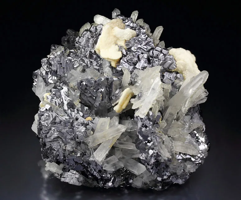 GALENA SPINEL LAW TWIN, CALCITE, QUARTZ from Bulgaria, Smolyan Province, Krushev dol Mine - image 3