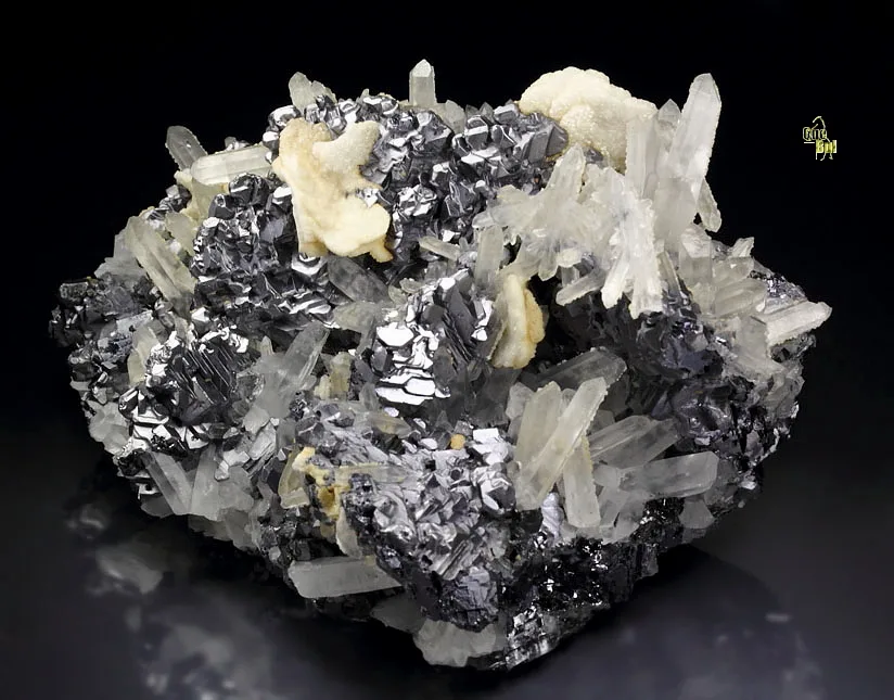 GALENA SPINEL LAW TWIN, CALCITE, QUARTZ from Bulgaria, Smolyan Province, Krushev dol Mine image