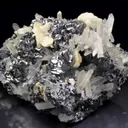 GALENA SPINEL LAW TWIN, CALCITE, QUARTZ from Bulgaria, Smolyan Province, Krushev dol Mine - image 1