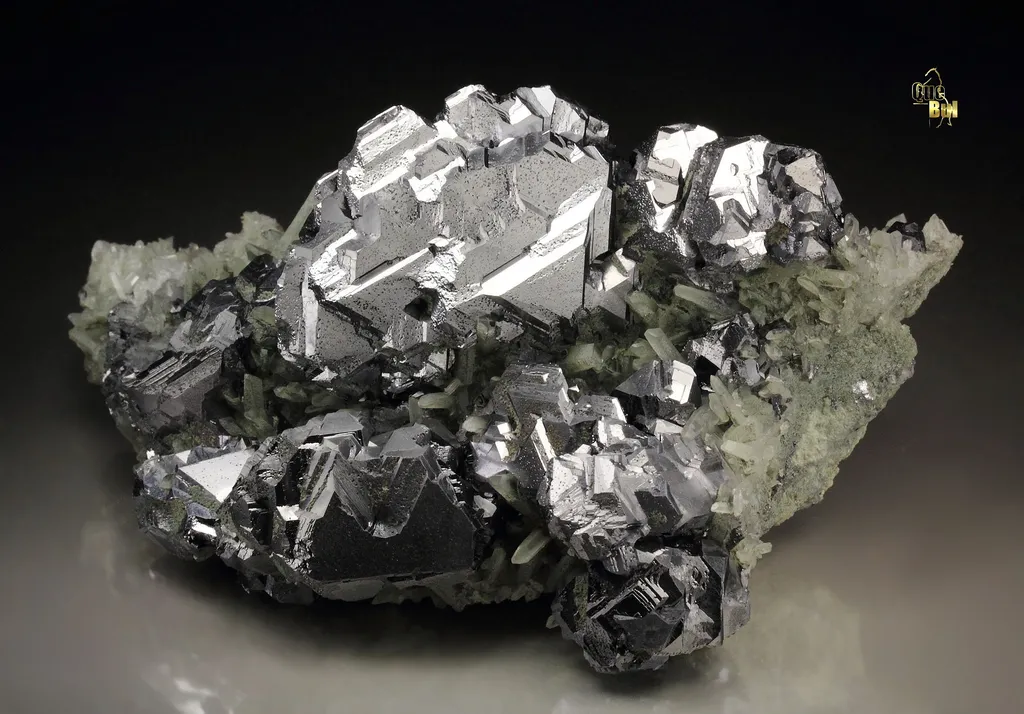 GALENA - SPINEL LAW TWIN, QUARTZ from Bulgaria, Smolyan Province, Krushev dol Mine image