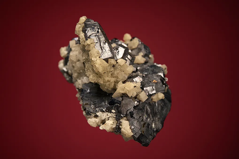 Galena (Spinel law twin) with Dolomite - image 5