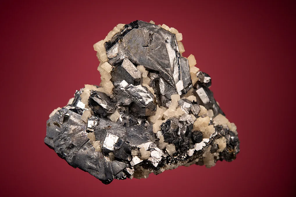 Galena (Spinel law twin) with Dolomite image